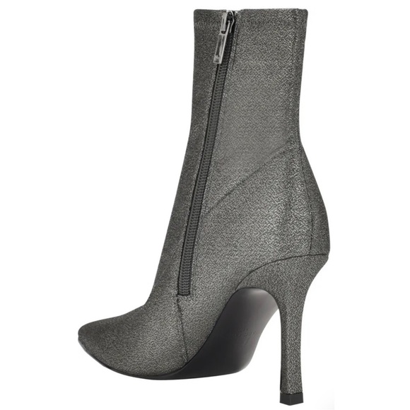 MARC FISHER Pewter Black Shimmer Glitter Kellen Heeled Bootie Size 10M NWOT - Picture 2 of 14
